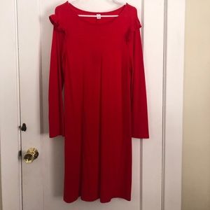 Old Navy Red Dress with Ruffle Sleeves